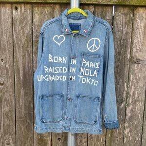 Denim Jacket with Graphic Design